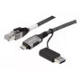Dexlan cavo di rete USB Gigabit Ethernet, USB C/A su RJ45, 2,0 m (310702)