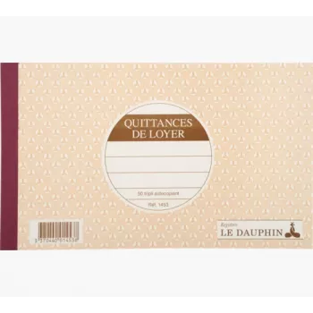 Le Dauphin blocchetto ricevute d'affitto, 125 x 210 mm, 2 parti, autocopianti, 50 set, bianco (1453D)