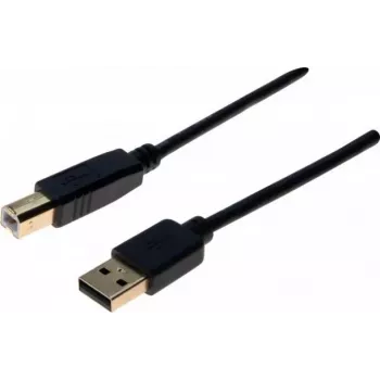 EXERTIS CONNECT cavo USB 2.0 Premium, placcato oro, USB A su USB B, 1,0 m, nero 532427