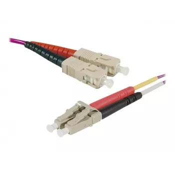 EXERTIS CONNECT 0,5m OM1 cavo patch in fibra ottica multimodale, SC Duplex su LC Duplex, arancione 86600