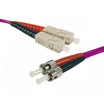 EXERTIS CONNECT cavo patch in fibra ottica OM4, 50/125 µm, 2x ST a SC duplex, viola erika, 10 m 392826