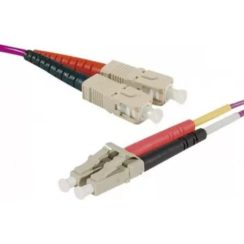 EXERTIS CONNECT cavo patch in fibra ottica Eco, 50/125 µm, fibra OM4, connettore SC duplex/connettore LC duplex, viola erika, 3,0 m UPC lucidatura UPC (392803)