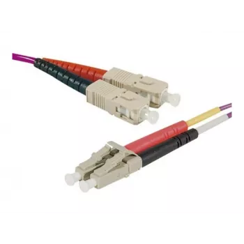 EXERTIS CONNECT cavo patch in fibra ottica Eco, 50/125 µm, fibra OM4, connettore SC duplex/connettore LC duplex, viola erika, 3,0 m UPC lucidatura UPC (392803)