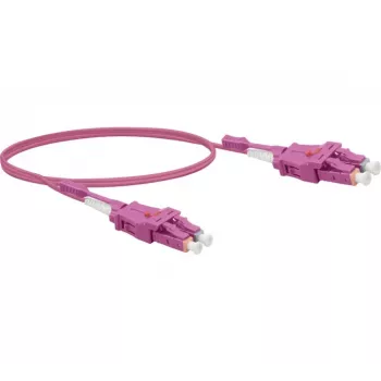 Cavo patch in fibra ottica OM4 Uniboot LC duplex su LC duplex EXERTIS CONNECT, 50/125 µm, viola erica, 5 m 392954