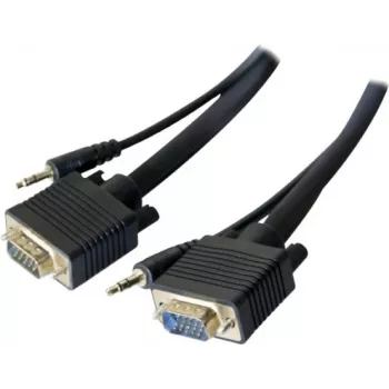 EXERTIS CONNECT Cavo monitor S-VGA con audio, connettore maschio HD D-Sub 15 pin a connettore maschio, 5,0 m, nero 137221