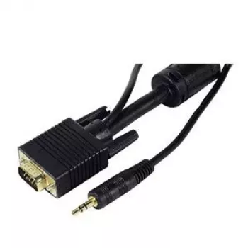 EXERTIS CONNECT Cavo monitor S-VGA con audio, connettore maschio HD D-Sub 15 pin a connettore maschio, 5,0 m, nero 137221