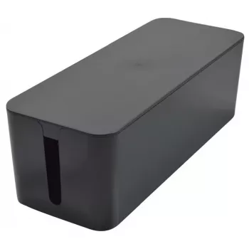 Exertis Connect Box grande per la gestione dei cavi per ciabatte, nero, 400 x 160 x 135 mm 573424