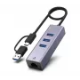 Exertis Connect Adattatore di rete Gigabit Ethernet USB 3.1 con hub USB e convertitore Type-C (310763)