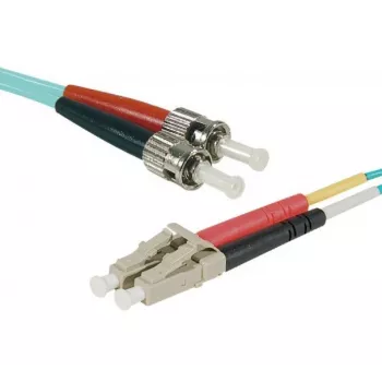 EXERTIS CONNECT cavo patch in fibra ottica Eco, 50/125 µm, fibra OM3, LC Duplex su ST Duplex, aqua, 3,0 m, lucidatura UPC 392733