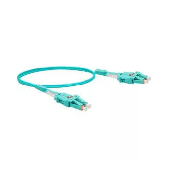 EXERTIS CONNECT cavo patch in fibra ottica Uniboot, OM3, LC Duplex su LC Duplex, UPC, aqua, 2 m 392942