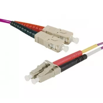 Exertis Connect LC/UPC su LC/UPC OM4 multimodale Duplex Uniboot cavo patch, 1m, viola erica, LSZH 392951