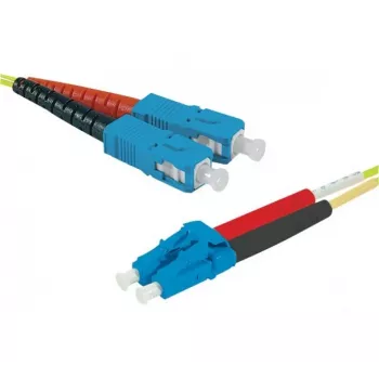 EXERTIS CONNECT cavo patch in fibra ottica Eco OS2 SC Duplex su LC Duplex 3m giallo 392863