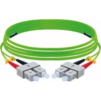 EXERTIS CONNECT Cavo patch in fibra ottica OM5 SC duplex su SC duplex UPC, 50/125 µm, verde lime, 5 m 392904