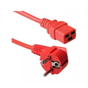 Exertis Connect Cavo di alimentazione 16 A Schuko angolato su C19 dritto, rosso, 2 m 640055