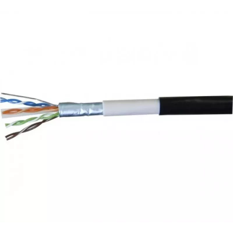 Exertis Connect 845038 Cavo patch impermeabile Cat.6 F/UTP, 0,5 m, nero, protezione antipiega sottile