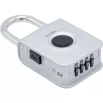 EXERTIS CONNECT Lucchetto a impronta digitale con combinazione a 4 cifre – lega di zinco, IP65, ricaricabile (594500)