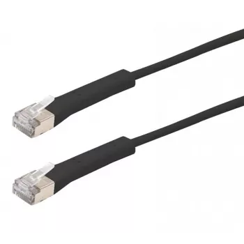 Exertis Connect Cavo patch RJ45, Cat. 6A, F/FTP, angolare, senza alogeni, nero, 0,5 m (854012)