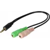 Exertis Connect Adattatore per headset CTIA - 3,5mm TRRS su doppio TRS (sdoppiatore cuffie/microfono) 721135