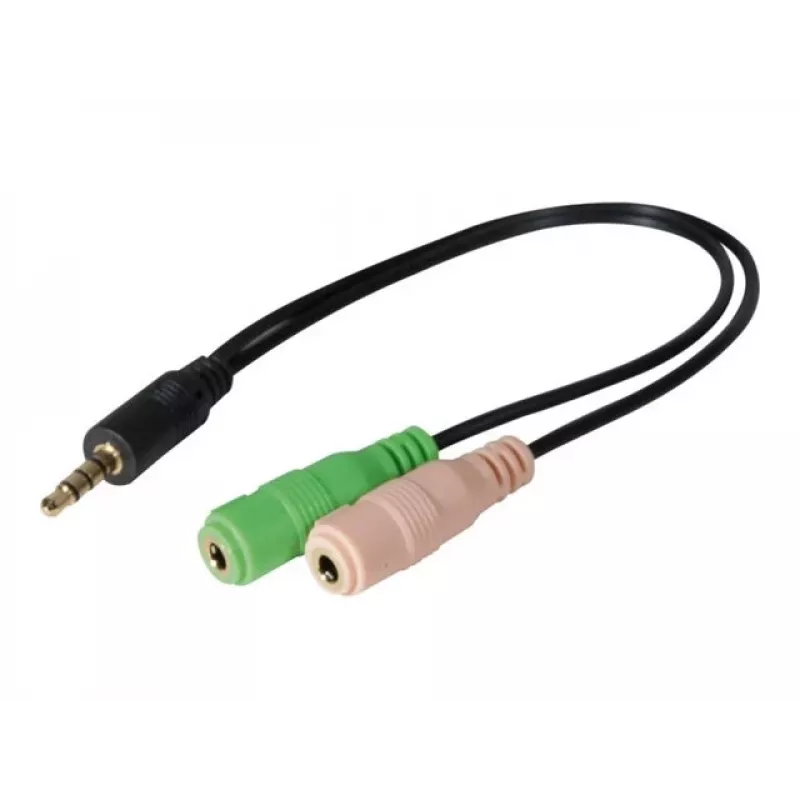 Exertis Connect Adattatore per headset CTIA - 3,5mm TRRS su doppio TRS (sdoppiatore cuffie/microfono) 721135