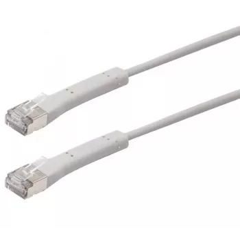 Exertis Connect Cavo patch RJ45, Cat. 6A, F/FTP, angolare, senza alogeni, grigio, 0,3 m (854306)