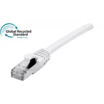 Exertis Connect 854560 Cavo patch Cat.6A S/FTP (PiMF), 3 m, bianco, TPE, halogen-free, certificato GRS, protezione linguetta