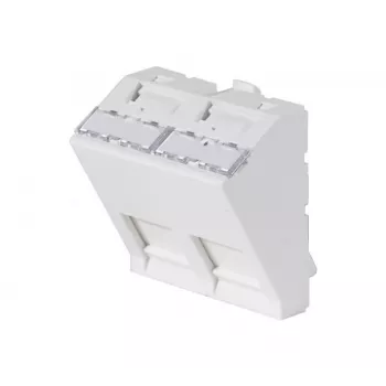 EXERTIS CONNECT Placca inserto 45x45 mm per 2 moduli Keystone, 30°, bianco segnale RAL 9003 911711