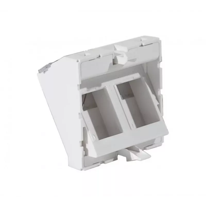 EXERTIS CONNECT Placca inserto 45x45 mm per 2 moduli Keystone, 30°, bianco segnale RAL 9003 911711