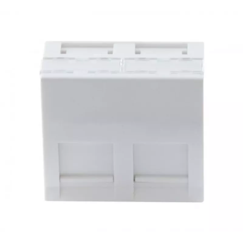 EXERTIS CONNECT Placca inserto 45x45 mm per 2 moduli Keystone, 30°, bianco segnale RAL 9003 911711