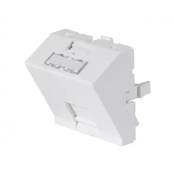 Dexlan Inserto per placca frontale 45 x 45 mm per 1 modulo Keystone, 30°, bianco segnale RAL 9003 (911712)