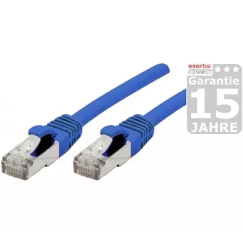 Exertis Connect Cavo patch CAT 6a S/FTP, connettore maschio RJ45 su connettore maschio RJ45, 20 m, senza alogeni, blu 858460