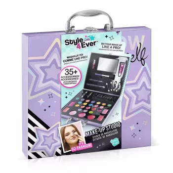 Canal Toys Make-Up Studio (OFG313) – Set cosmetici sicuro per bambini con 10 ombretti, 6 lucidalabbra, 2 fard, applicatori, pennelli e astuccio con specchio apribile