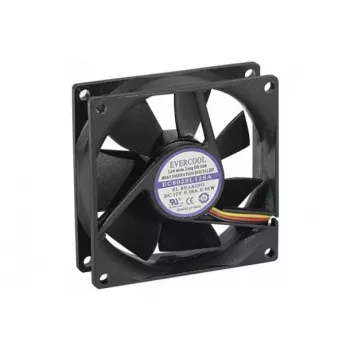 Exertis Connect Evercool Ventola per case 80 mm – cuscinetto a strisciamento, 2000 giri/min, 26,5 CFM, nero 910184