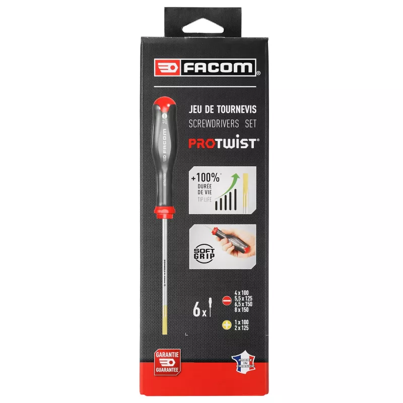 Facom PROTWIST set di 6 cacciaviti a taglio e a croce ATP.J6PB