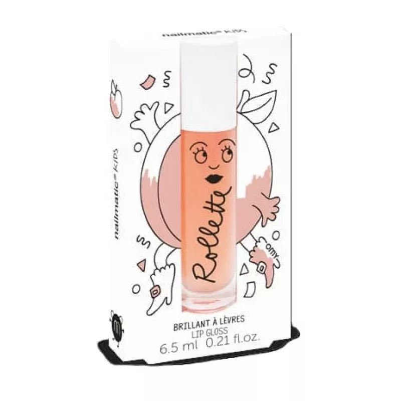 Lucidalabbra roll-on per bambini Nailmatic Kids Peach, 6,5 ml