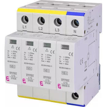 ETI ETITEC C T2 275/20 3+1 scaricatore di sovratensione tipo 2, 275 V AC, 4 poli 002440403