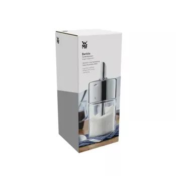 WMF Basic spargizucchero 200 ml, Cromargan® acciaio inox e vetro, argento/trasparente