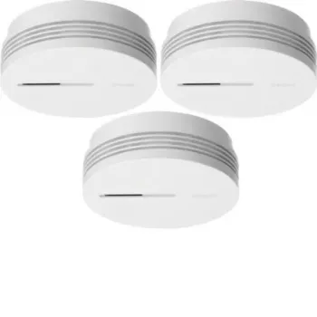 Hager TG600AL-3 set rilevatori di fumo con 3 rilevatori ottici, batteria al litio 10 anni