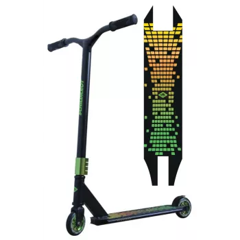 SCHILDKROT Kickless Forest Stunt Scooter, deck in alluminio 500 x 100 mm, Y-Bar, ruote 100 mm, ABEC 7, da 8 anni, max. 100 kg 510432