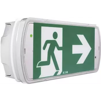 Eaton 40071349554 lampada di emergenza LED per vie di fuga, montaggio a soffitto/parete, 150 lm, 3h, autotest, bianco