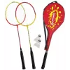 SCHILDKROT set badminton per 2 giocatori, rosso/giallo, racchette in acciaio temprato, qualità amatoriale, 970902