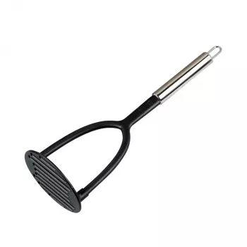Kesper 104865 schiacciapatate, acciaio inox/plastica, argento/nero