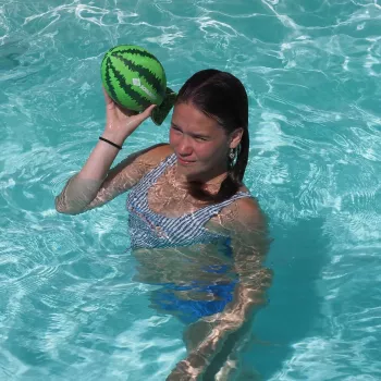 SCHILDKROT Splash Ball Watermelon palla da acqua, verde, diametro 250 mm, superficie antiscivolo, 1 pz. (970292)