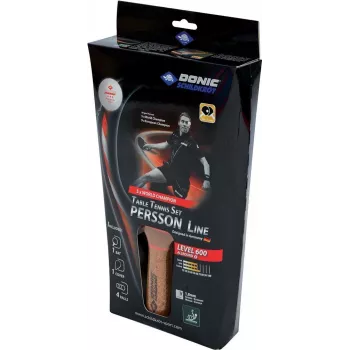 Donic Schildkröt 788450 racchetta da ping pong per principianti e giocatori amatoriali - gomma nera, manico in legno, concavo, legno a 5 strati, spugna 1,0 mm, non omologata ITTF