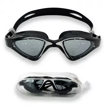 SCHILDKRÖT Murano occhiali da nuoto per adulti, bianco/nero, guarnizioni morbide in silicone, cinturino diviso, antiappannamento, protezione UV 940056