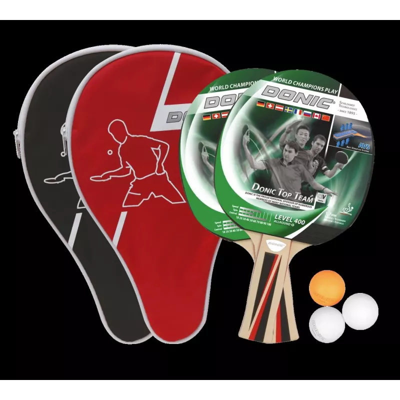 DONIC SCHILDKRÖT set ping pong Top Team 1016,00 cm (400) - 2 racchette Top Team 400, 3 palline 788495