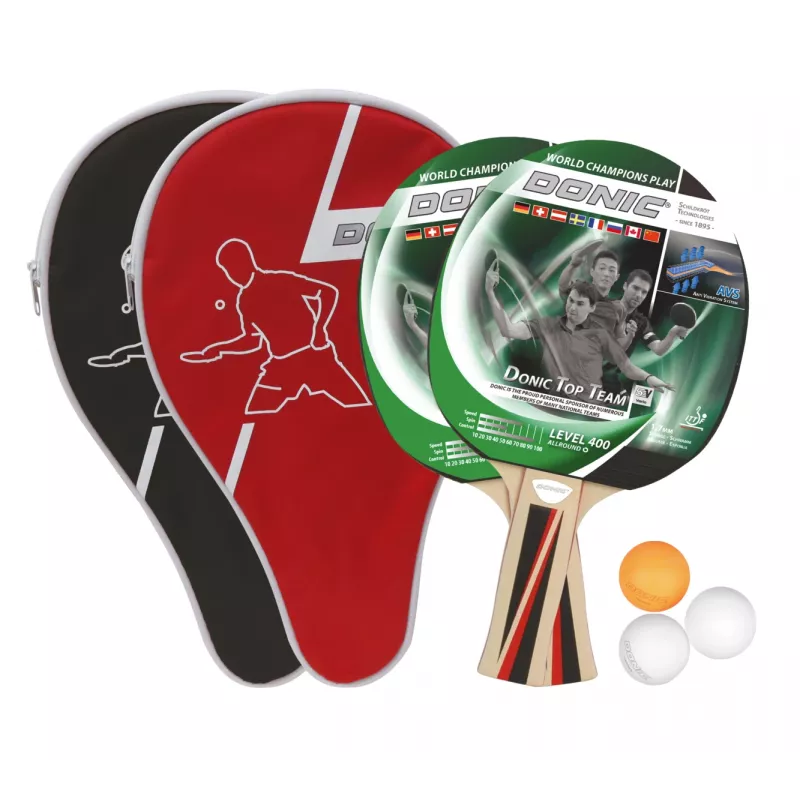 DONIC SCHILDKRÖT set ping pong Top Team 1016,00 cm (400) - 2 racchette Top Team 400, 3 palline 788495