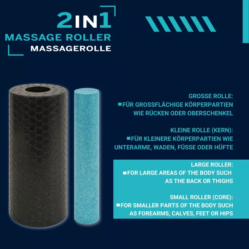 SCHILDKROT set 2 in 1 rullo massaggiante nero/blu in schiuma EPP 960237