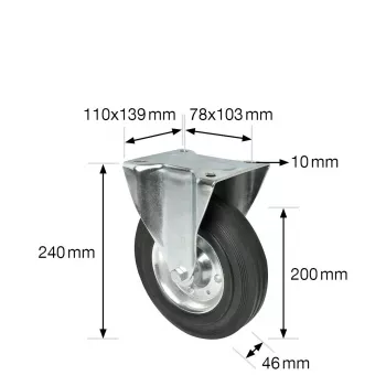 Wagner design yourself rotella fissa RO 8200 argento, ruota 50 mm, portata 50 kg, acciaio zincato 4820001