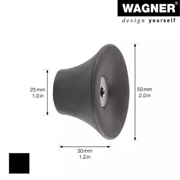 Wagner design yourself TULIP Gancio appendiabiti, 1 gancio, nero, zama, verniciato a polvere, montaggio a vite 17030221