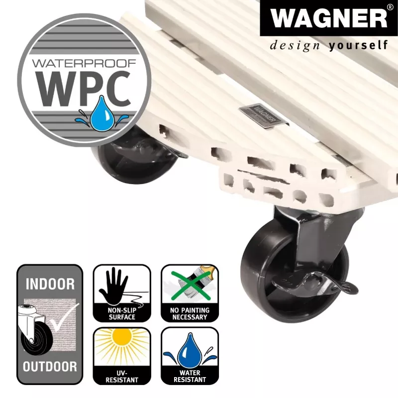 WAGNER design yourself Carrello portapiante GH0557, plastica, rotondo, grigio chiaro, Ø 38,5 cm, 1 pz. (20055701)